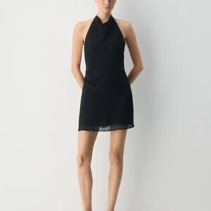 Aritzia Ten Fête Chiffon Audience Mini Halter Dress - Black - Size 4 - NWT